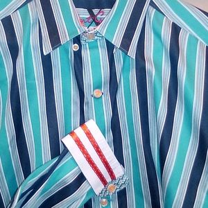 Robert Graham button front dress shirt Flip cuffs